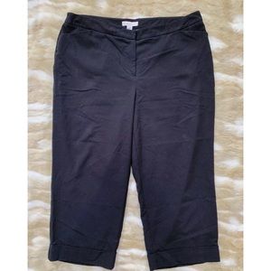 CHICOS Wide Leg Cuffed Capri Crop Dress Pants